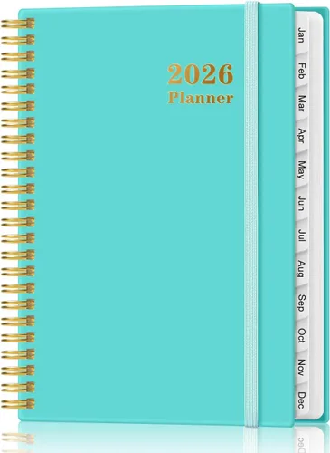 Vista 15 de Agenda 2026 – Agenda semanal y mensual de enero de 2026 a diciembre de 2026, planificador 2026 encuadernado en espiral con 12 pestañas mensuales