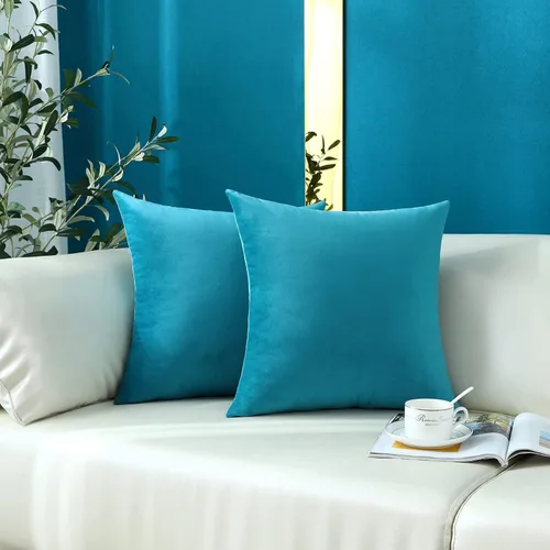 Vista 16 de mixeoo Comfy - Juego de 2 fundas de almohada decorativas de terciopelo grueso sólido y grueso, súper suaves, decoración del hogar para sofá, sala