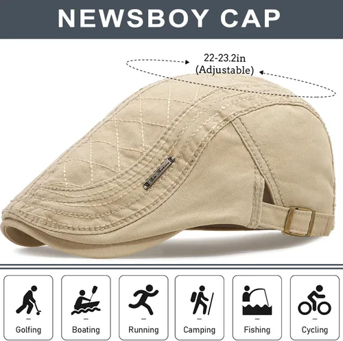 Vista 7 de Initlove Gorra de algodón para hombre, boina de hiedra de algodón para conducir