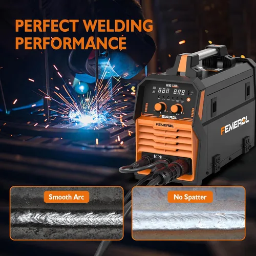 Vista 7 de FEMEROL Soldador MIG 110V 4 en 1 Máquina de Soldadura Multiproceso 135A Soldador MIG de Núcleo de Flujo Gas/Sin Gas/Lift TIG/Stick Con Inversor IGBT