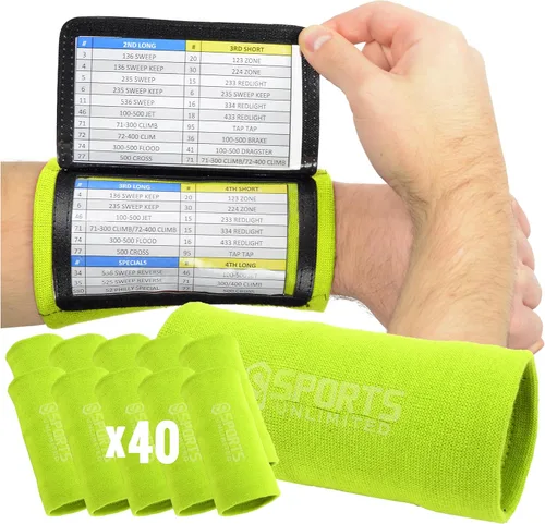 Vista 60 de Sports Unlimited Banda Instructora Triple para Adultos, Muñequeras de Fútbol para Jugadas, Muñequeras de Béisbol, Bandas de Brazo QB