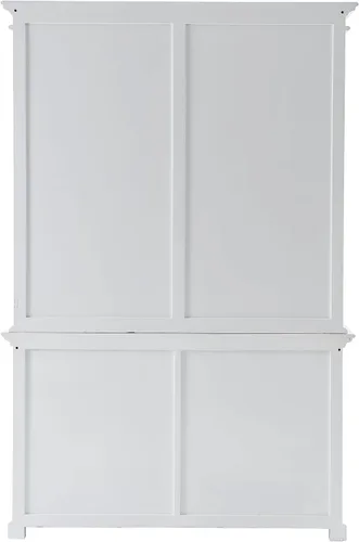 Vista 6 de NovaSolo Halifax - Mueble para buffet de madera maciza de caoba con 8 estantes en color blanco