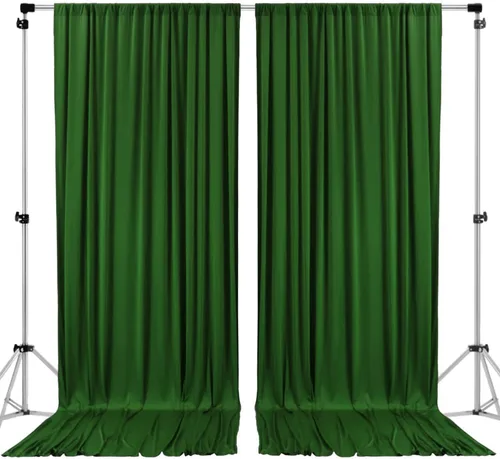 Vista 18 de AK TRADING CO. Cortinas de telón de fondo de poliéster beige de 10 x 10 pies con bolsillos para varillas - Cortinas para decoración de ventanas