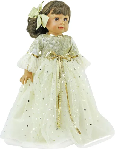 Vista 2 de American Fashion World Juego de vestido de princesa rosa para muñecas de 14 pulgadas Corona rosa incluida Calidad premium y diseño moderno