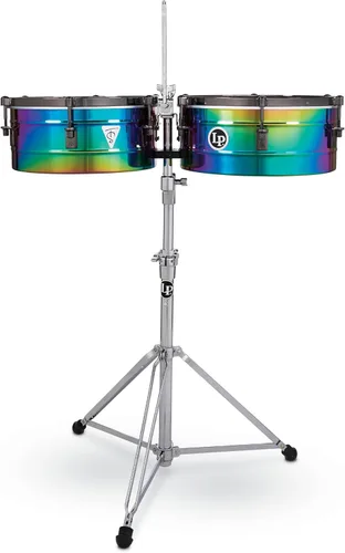 Vista 6 de Latin Percussion Tony Succar Signature Timbale - Rainbow Chrome - Hardware cromado negro