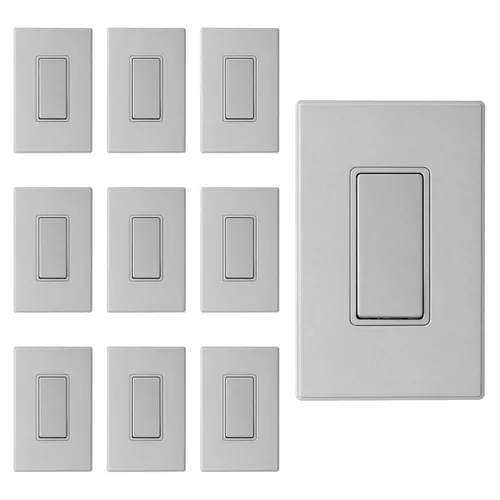 Vista 25 de Elegrp Interruptor de luz, 3 vías, 15 amperios, 120-277 voltios, reemplazo de pared de paleta basculante, corriente alterna, autopuesta a tierra