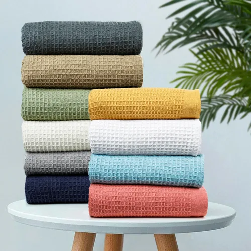 Vista 9 de Bed Bath & Home - Manta de 100% algodón, ligera y transpirable, buena para todas las estaciones, suave y acogedora.