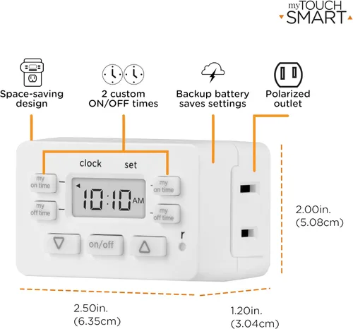 Vista 3 de Temporizador digital enchufable para interiores de myTouchSmart, 26892, 36253, 0 volts