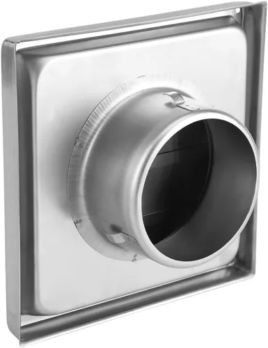 Vista 2 de Yosoo Rejilla de ventilación de aire de pared, acero inoxidable cuadrado secadora extractor extractor salida de ventilador plata para un máximo