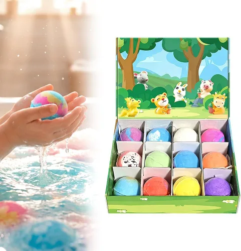 Vista 8 de Bombas de baño con caja de bolas de sal de juguete oceánico, regalos de Pascua, rellenos de cesta de Pascua de burbujas, rellenos de huevos de Azul