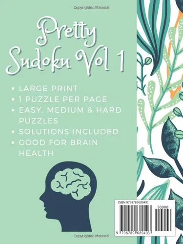 Vista 2 de Sudoku Pretty Sudoku Vol. 1 200+ puzzles 6" x 8