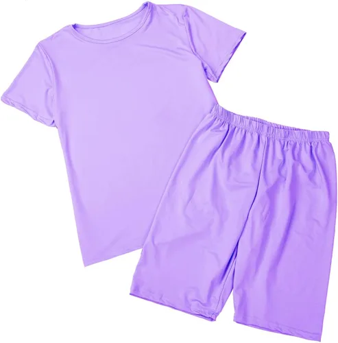 Vista 2 de Conjunto de chándal femenino de 2 piezas con camiseta y pantalones para yoga entrenamiento cintura alta