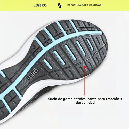Vista 5 de Ryka Dash 3 - Zapato de senderismo para mujer Negro/Meteorito/Nc Azul