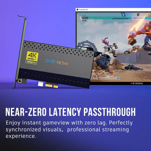 Vista 8 de Tarjeta de captura interna 4K, tarjeta de captura PCIe, HDMI, paso 4K60, latencia ultra baja para transmisión y grabación, para PS4, PS5, Xbox