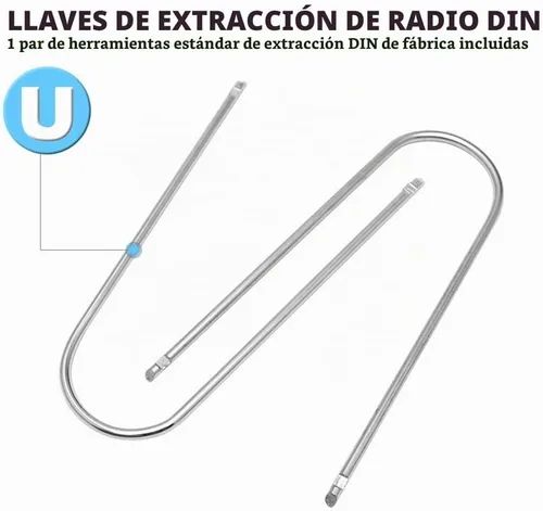 Vista 3 de Kit de herramientas de extracción de radio de coche automotriz, 2 piezas, en forma de U, para desmontaje de la mayoría de convertidores