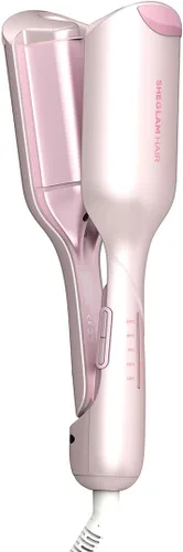 Vista 11 de SHEGLAM Ondulador de cabello ondulado de playa (rosa, 0.75 pulgadas)
