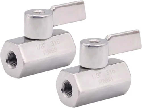 Vista 8 de DERNORD Válvula de bola de acero inoxidable Mini rosca NPT hembra (1" hembra y hembra)