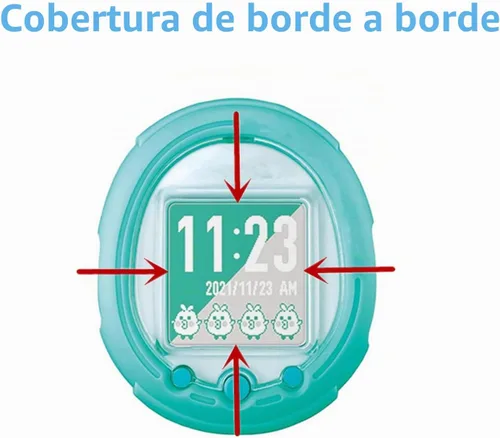Vista 4 de Protector de pantalla compatible con Tamagotchi Uni y Smart, película transparente de PET de cobertura completa HD