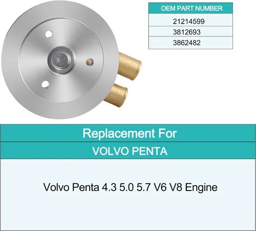 Vista 5 de AULINK 21214599 (NSK Bearing) Bomba de agua de mar crudo Serpentine Belt Polea OE Reemplazo para Volvo Penta 4.3L 5.0L 5.7L V6 V8 GL GXI 3862482