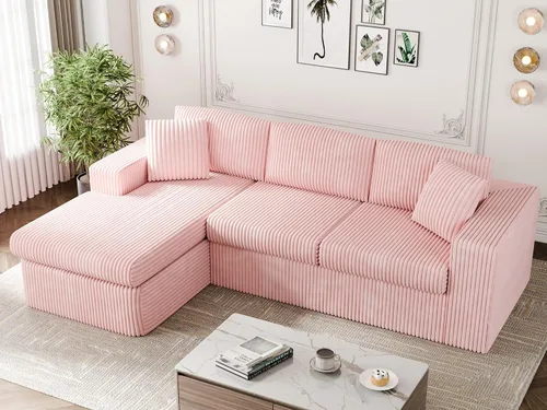 Vista 10 de Vongrasig Sofá modular sin hueso de 105 pulgadas para sala de estar, sofás modulares con diván en forma de L, cómodo sofá nube de espuma
