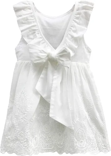 Vista 3 de ABALACOCO Vestido de princesa de algodón sin espalda transpirable sin mangas con tutú de verano para niña
