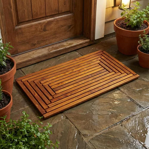 Vista 7 de Bare Decor Giza - Tapete para puerta de ducha, spa y madera maciza de teca, 36 x 20 pulgadas