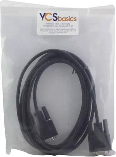 Vista 2 de YCS basics Cable de extensión serie DB9 de 9 pines, color negro, RS232 macho/hembra (10 pies)