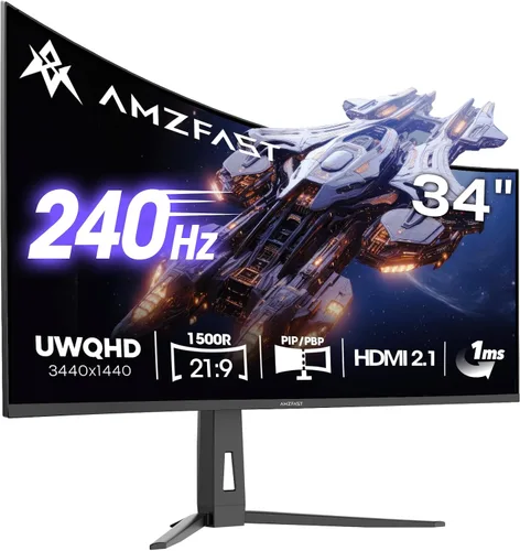 Vista 27 de Amzfast - Monitor de juegos de 24 pulgadas 180Hz 200Hz FHD 1080p, monitor de computadora, sincronización adaptativa de 1 ms, 3000:1, pantalla HDR