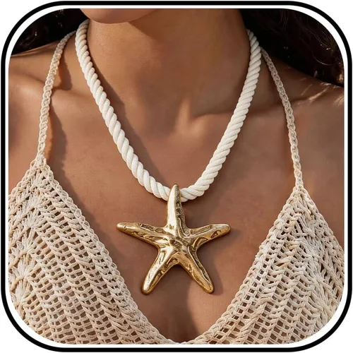 Vista 16 de Collar de concha marina de Your Always Charm para mujer, collar de concha ajustable con capas de encanto de concha marina para mujer, atuendos de A