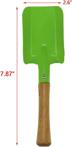 Vista 2 de Bitray 4 piezas mini palas de arena de madera pala de metal con mango de madera resistente herramientas de jardinería segura paleta pala