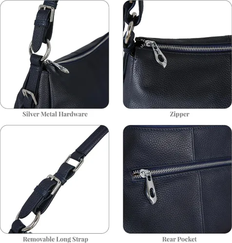 Vista 6 de HESHE Bolsos de cuero y bolsos de hombro Hobo, bolso de mano, bolso cruzado, bolso de diseñador para mujer