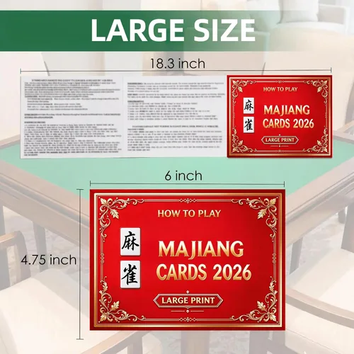 Vista 2 de ReeRaa 4 tarjetas NM-JL Mah-Jong 2026 Edición revisada de gran