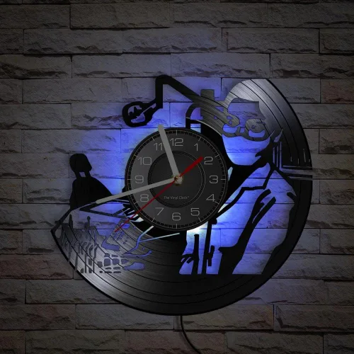 Vista 3 de Reloj de pared de disco de vinilo LED oral de 12 pulgadas con 7 colores cambiantes, silencioso, sin tictac, para dentista, clínica, hospital