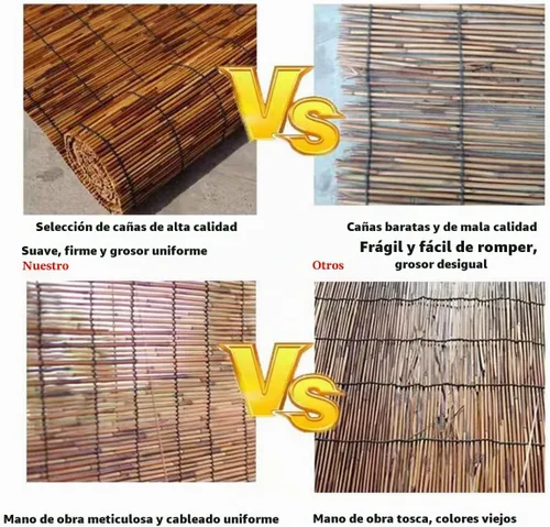Vista 8 de Persianas de bambú retro de 14, 26, 32, 36, 42, 53, 60, 65, 70, 72, 76 pulgadas, persianas enrollables de bambú para ventanas, persianas enrollables