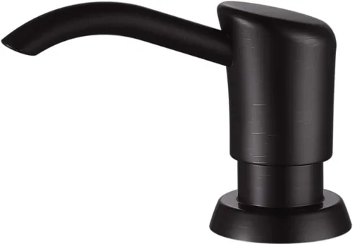Vista 12 de GAGALIFE Dispensador de jabón integrado o dispensador de loción para fregadero de cocina, cabezal de bomba ABS de níquel cepillado, con botella