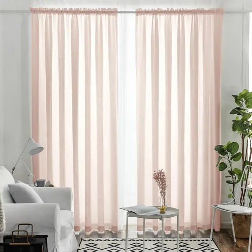 Vista 62 de Melodieux Cortinas de Niveles Semitraslúcidas Negras de 24 Pulgadas de Largo para Cocina, Cafetería, Dormitorio, Ventanas Pequeñas, Aspecto de Lino