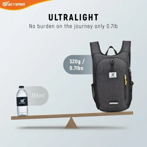 Vista 4 de SKYSPER Mochila de senderismo pequeña plegable de 10 litros, plegable, ligera, para senderismo, viaje, para mujeres y hombres