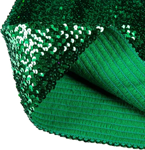 Vista 4 de Camisetas cortas de sirena con lentejuelas brillantes para mujer sin tirantes metálicas para fiestas clubes Metálico