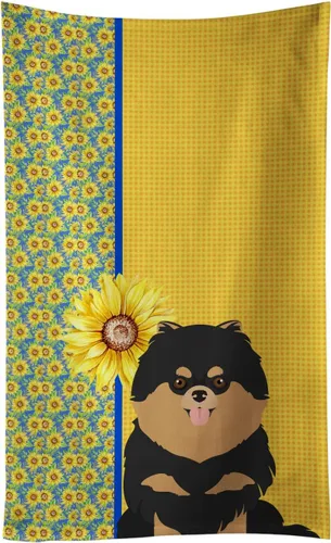 Vista 24 de Caroline's Treasures WDK5313KTWL - Toalla de cocina con diseño de girasoles de verano, color negro y tostado, Airedale Terrier, toalla de mano
