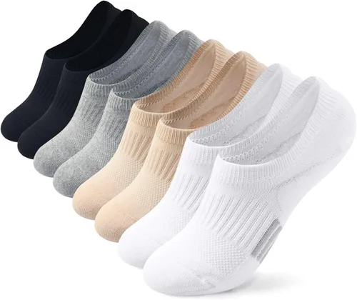 Vista 13 de Toes Home - Calcetines invisibles para mujer, acolchados, de corte bajo, deportivos, forro oculto para tenis, tobillo, invisibles, para correr, 4/6