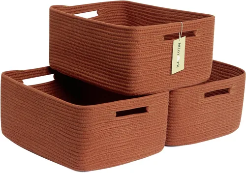Vista 48 de MiniArk Cestas grandes de almacenamiento para estantes, organizadores de armario, para ropa, manta, toallas, guardería, caja de juguetes, cestas