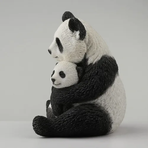 Vista 5 de Veronese Design Figura coleccionable pintada a mano de 4 1/2 pulgadas con diseño de panda abrazando a cachorro