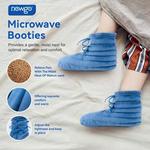 Vista 5 de NEWGO Zapatillas microondables para pies fríos, botines con almohadilla térmica para alivio del dolor de fascitis plantar, artritis y tendón