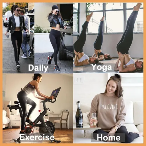 Vista 3 de GAYHAY - Leggings de cintura alta para mujer, suaves, opacos, entallados y estampados con control de abdomen ideales para correr, yoga y ciclismo