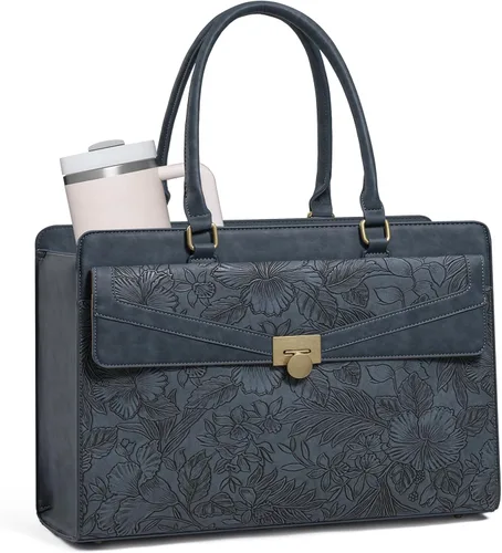 Vista 9 de LOVEVOOK Laptop Tote Bag for Women,Laptop Work Tote Computer Bag Black & Brown