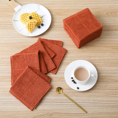 Vista 7 de Glynniss Trapos de cocina altamente absorbentes, 100% algodón, para lavar platos, limpieza (11 x 11 pulgadas, 12 piezas, blanco)