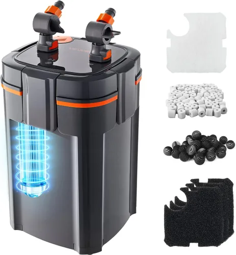 Vista 17 de VEVOR Filtro de Acuario 172GPH, Filtro de Cápsula 20-35 Galones, Filtro Interno de Acuario Ultra-Silencioso con Protección UV, Filtro de Potencia