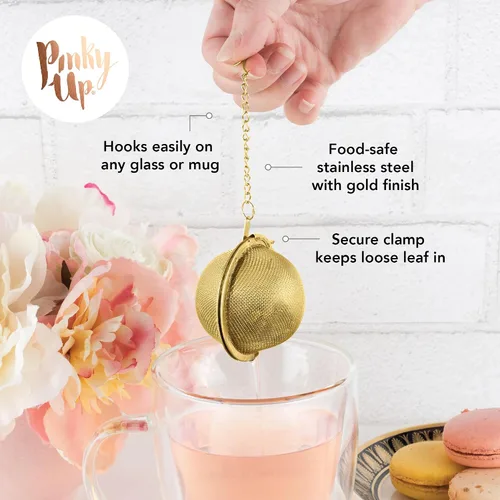 Vista 2 de Pinky Up - Pequeños infusores de té en oro