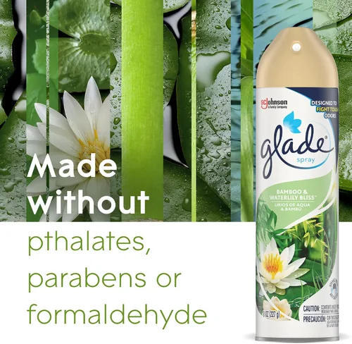 Vista 8 de Glade - Ambientador, espray de habitación, Bamboo & Waterlily Bliss, 8 onzas