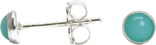 Vista 26 de Aretes de tuerca con piedras preciosas para mujeres y niñas, bisel redondo de 0.157 in de plata esterlina 925